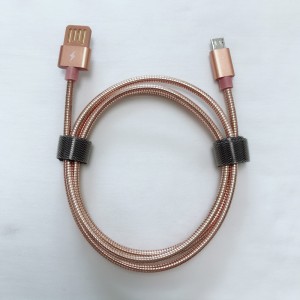 二重表面USB 2.0金属の管ケーブルUSB 2.0データケーブルへの円形のアルミニウムハウジングのマイクロを満たす