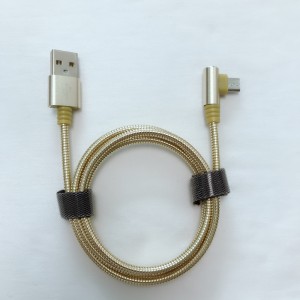 USB 2.0メタルチューブケーブル充電円形アルミハウジングUSBケーブル（マイクロUSB、タイプC、iPhone電光充電および同期用）